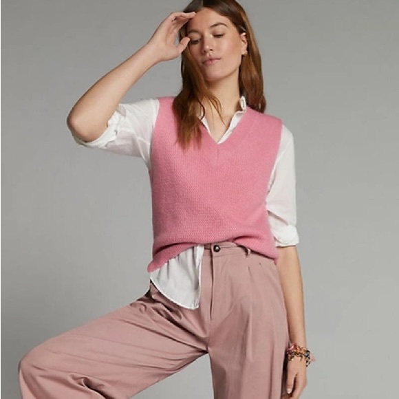 Anthropologie Sweaters - NWT Anthropologie Pink Sweater Vest Size S